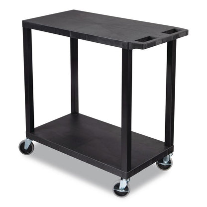 TUFFY XL Two-Shelf Multipurpose Utility Cart, Plastic, 400 lb Capacity, 35.25" x 18" x 33, Black