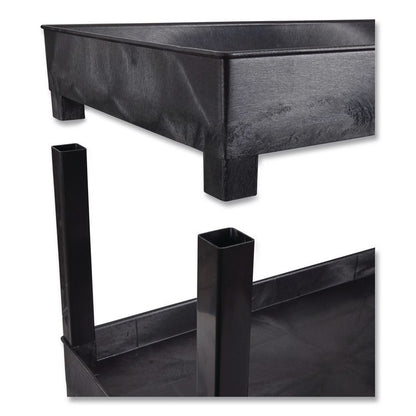 TUFFY XL Two-Shelf Heavy-Duty Multipurpose Utility Cart, Plastic, 500 lb Capacity, 35.25" x 18" x 35.5", Black