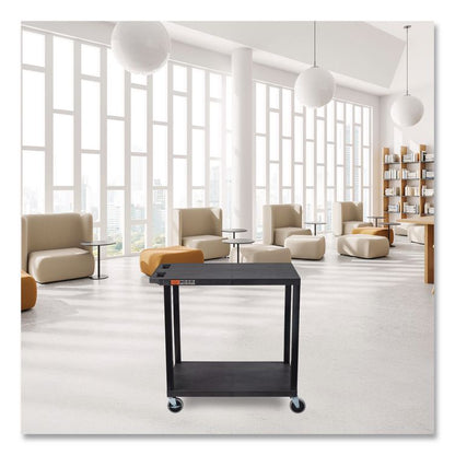 TUFFY XL Two-Shelf Multipurpose Utility Cart, Plastic, 400 lb Capacity, 35.25" x 18" x 33, Black