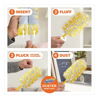 Heavy Duty Dusters Refill, Dust Lock Fiber, Unscented, Yellow, 6/Box, 4 Boxes/Carton