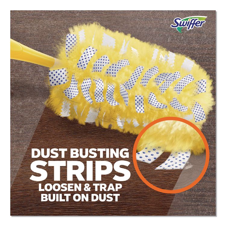 Heavy Duty Dusters Refill, Dust Lock Fiber, Unscented, Yellow, 6/Box, 4 Boxes/Carton