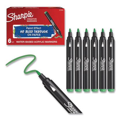 Creative Markers, Bullet Tip, Emerald Green, 6/Pack