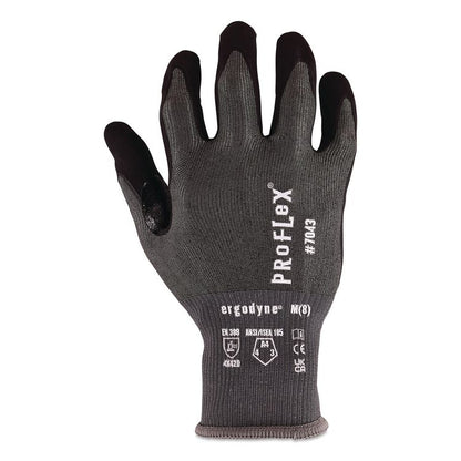 ProFlex 7043 ANSI A4 Nitrile Coated CR Gloves, EN388: 4X42D, 7.5" Long, 3X-Large (12), Gray, Pair