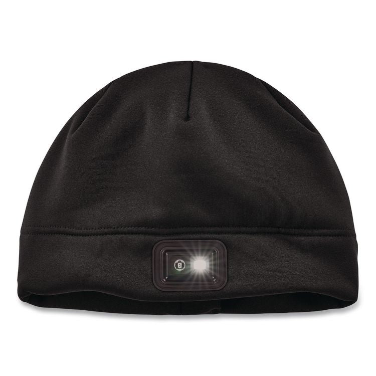 N-Ferno 6801 Winter Skull Cap with LED Rechargeable Light, Fleece, One Size Fits Most, Black