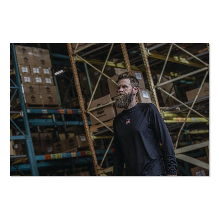 N-Ferno 6435 Midweight Long Sleeve Base Layer Shirt, Small, Black