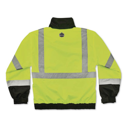 GloWear 8379 Class 3 Hi-Vis Fleece Lined Bomber Jacket, X-Small, Lime