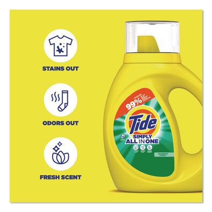Simply All-In-One Liquid Laundry Detergent, Daybreak Fresh Scent, 25 oz Bottle, 6/Carton