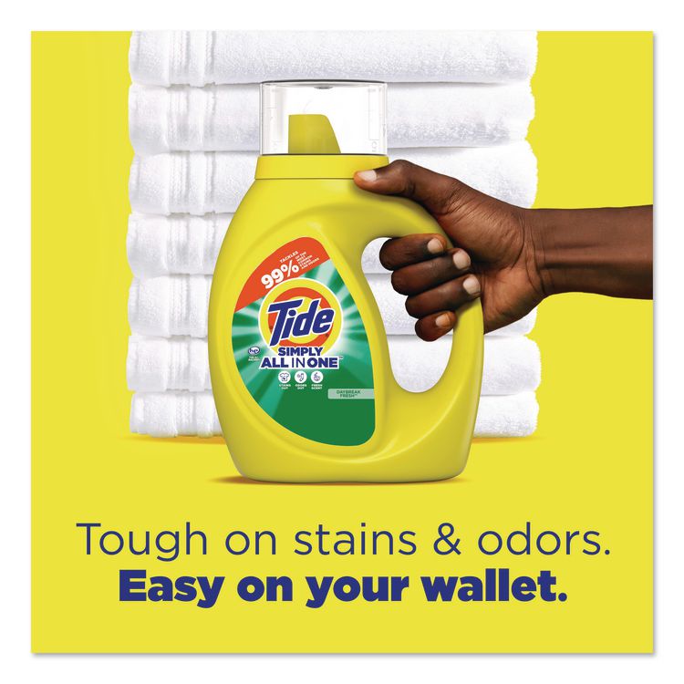 Simply All-In-One Liquid Laundry Detergent, Daybreak Fresh Scent, 25 oz Bottle, 6/Carton
