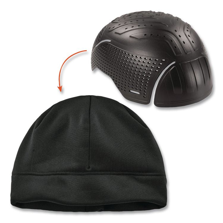N-Ferno 6808ZI Zippered Winter Beanie Hat with Bump Cap, One Size Fits Most, Black