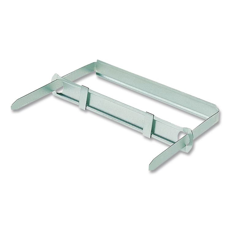 Premium Two-Piece Two-Prong Paper Fastener Base and Compressor Sets, 3.5" Capacity, 4.25" Center to Center, Silver, 50/Box