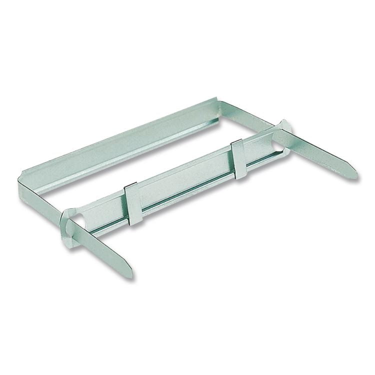 Premium Two-Piece Two-Prong Paper Fastener Base and Compressor Sets, 3.5" Capacity, 4.25" Center to Center, Silver, 50/Box