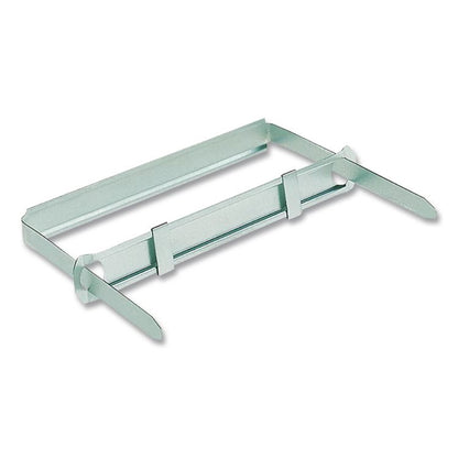 Premium Two-Piece Two-Prong Paper Fastener Base and Compressor Sets, 3.5" Capacity, 4.25" Center to Center, Silver, 50/Box
