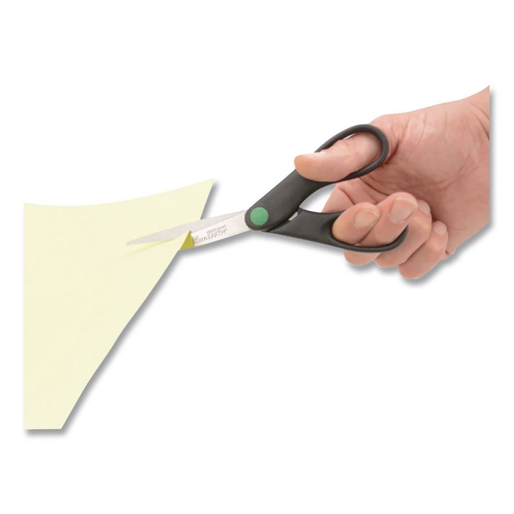 KleenEarth Scissors, 7" Long, 2.75" Cut Length, Straight Black Handle