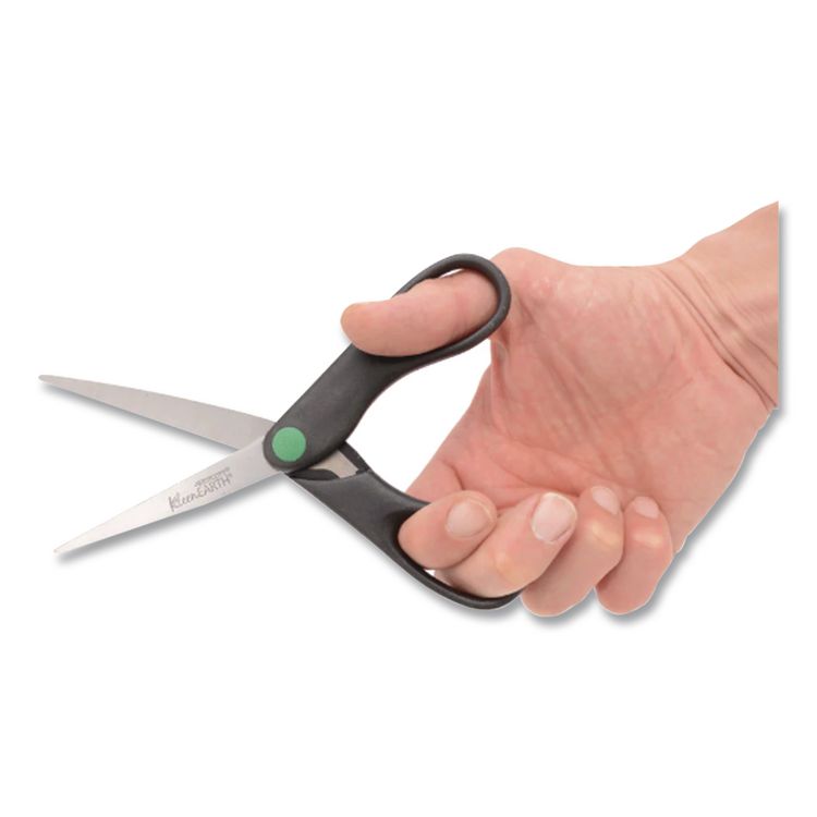 KleenEarth Scissors, 7" Long, 2.75" Cut Length, Straight Black Handle