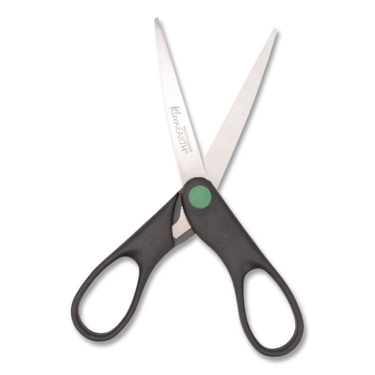 KleenEarth Scissors, 7" Long, 2.75" Cut Length, Straight Black Handle