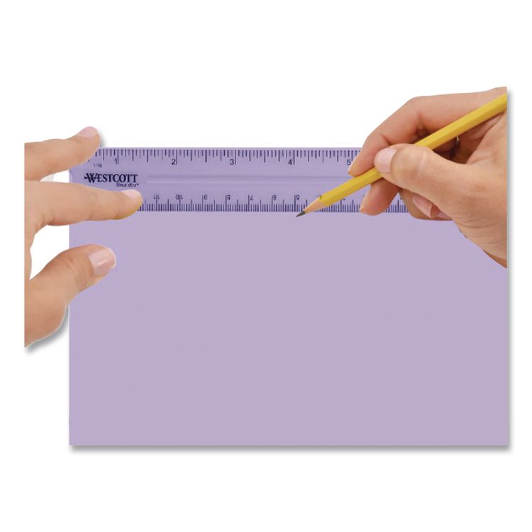Transparent Shatter-Resistant Plastic Ruler, Standard/Metric, 6" Long, Clear