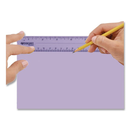 Transparent Shatter-Resistant Plastic Ruler, Standard/Metric, 6" Long, Clear