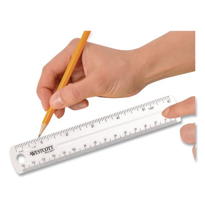Transparent Shatter-Resistant Plastic Ruler, Standard/Metric, 6" Long, Clear