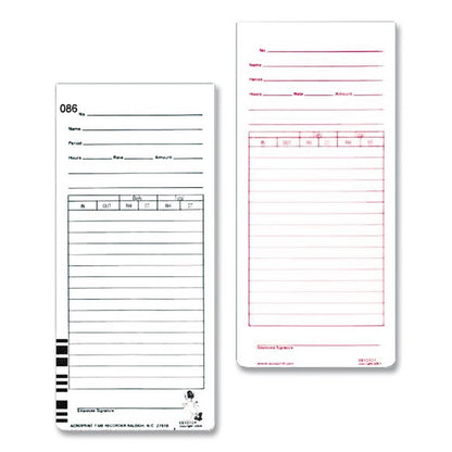 Time Clock Cards for Acroprint ES1000, Two Sides, 3.5 x 7, 100/Pack
