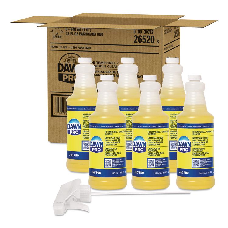 Hi-Temp Grill and Griddle Cleaner, 32 oz Bottle, 6/Carton