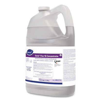 Five 16 One-Step Disinfectant Cleaner, Unscented, 1 gal Bottle, 4/Carton