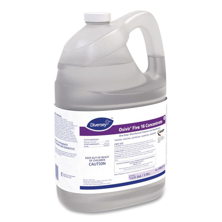 Five 16 One-Step Disinfectant Cleaner, Unscented, 1 gal Bottle, 4/Carton