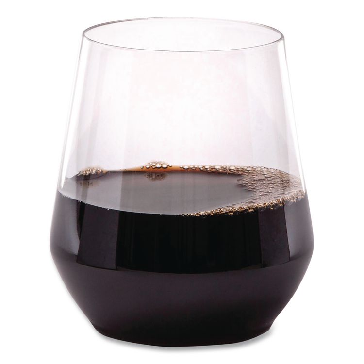 Reserv Stemless Glassware, 12 oz, Clear, 16 Cups/Tray, 4 Trays/Carton
