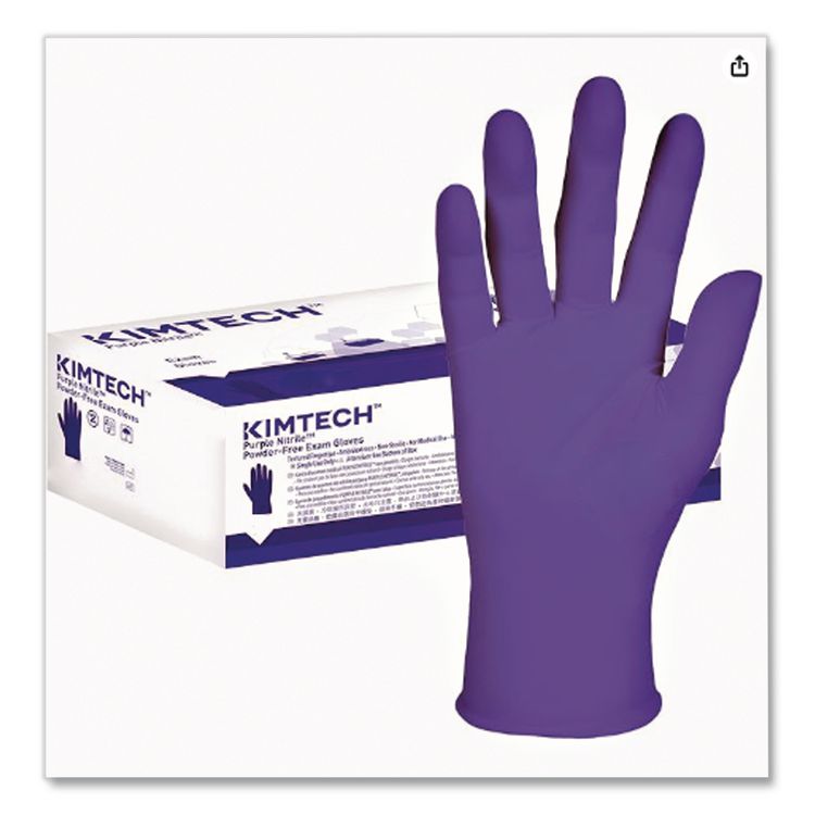 PURPLE NITRILE Exam Gloves, Powder-Free, X-Large, 6 mil Thick, 9.5" Long, Purple, 90/Box, 10 Boxes/Carton