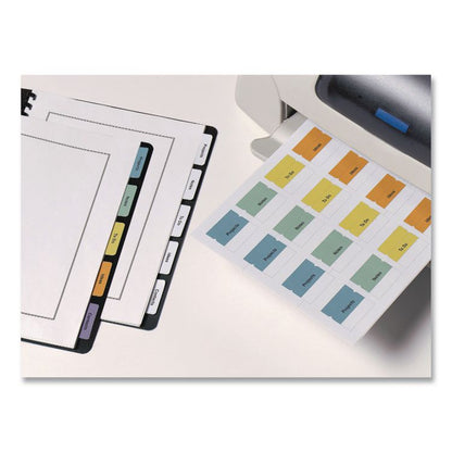 Printable Plastic Tabs with Repositionable Adhesive, 1/5-Cut, White, 1.75" Wide, 80/Pack