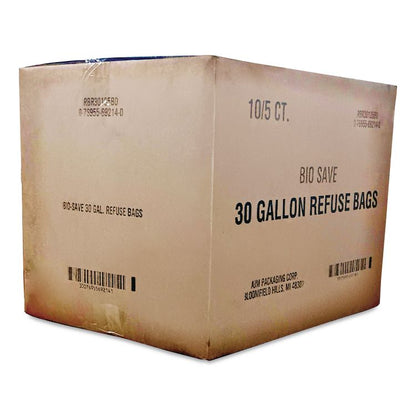 Lawn/Leaf Bags, Self-Standing, Open-Face, 30 gal, 16" x 35", Kraft, 50/Box