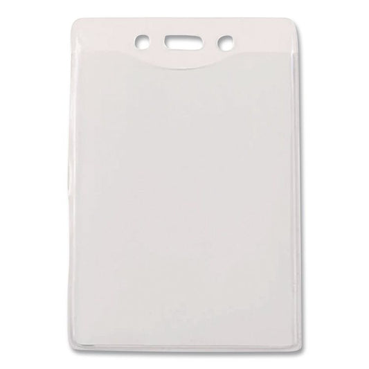 Security ID Badge Holders, Vertical, Pre-Punched for Chain/Clip, Clear, 2.63" x 4.38" Holder, 2.38" x 3.75" Insert, 50/Box