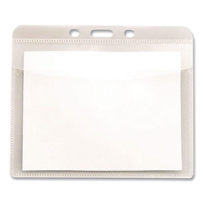 PVC-Free Badge Holders, Horizontal, Clear 4.5" x 4" Holder, 4.13" x 3.25" Insert, 50/Pack