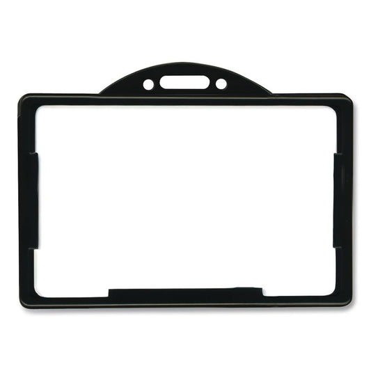 ID Card Holders, Horizontal, Black 3.68" x 2.38" Holder, 3.38" x 2.13" Insert, 25/Pack