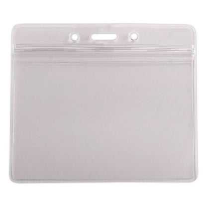 Resealable Badge Holders Combo Pack with 36" Lanyard, Horizontal, Frost 4.13" x 3.75" Holder, 3.88" x 2.63" Insert, 20/Pack
