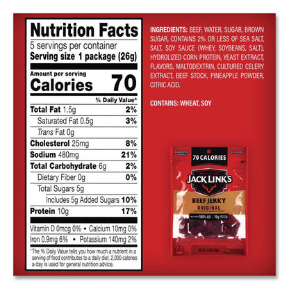 Beef Jerky Variety Pack, Original/Teriyaki, 8.1 oz Bag, 9/Carton