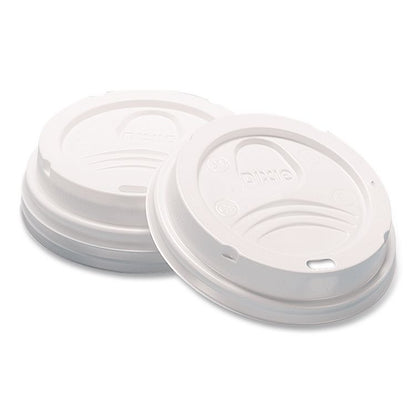 Sip-Through Dome Hot Drink Lids, Fits 10 oz Hot Cups, Plastic, White, 100/Pack