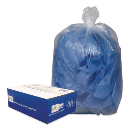 Linear Low-Density Can Liners, 16 Gallon, 0.6 mil, 24" x 33", Clear, 25 Bags/Roll, 20 Rolls/Carton