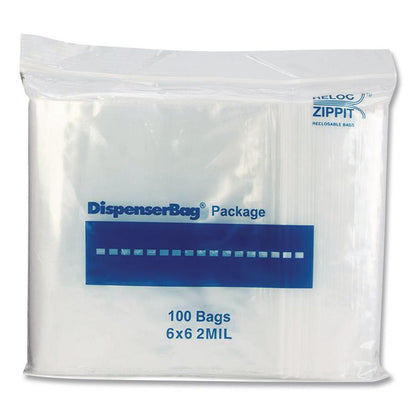 Reloc Zippit Plastic Zipper Bags, 2 mil, 6" x 6", Clear, 1,000/Box