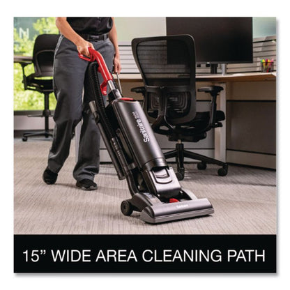 FORCE QuietClean Upright Vacuum SC5815D, 15" Cleaning Path, Black