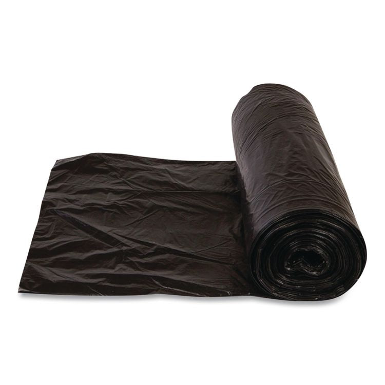 Low-Density Commercial Can Liners, 30 gal, 0.58 mil, 30" x 36", Black, Interleaved Roll, 25 Bags/Roll, 10 Rolls/Carton