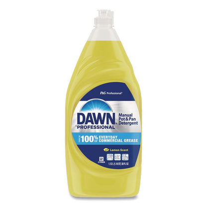 Manual Pot/Pan Dish Detergent, Lemon Scent, 38 oz Bottle, 8/Carton