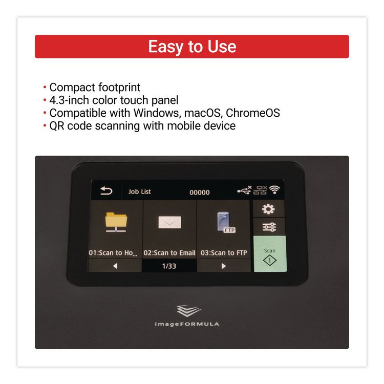 imageFORMULA DR-S350NW, 600 dpi Optical Resolution, 60-Sheet Auto Document Feeder