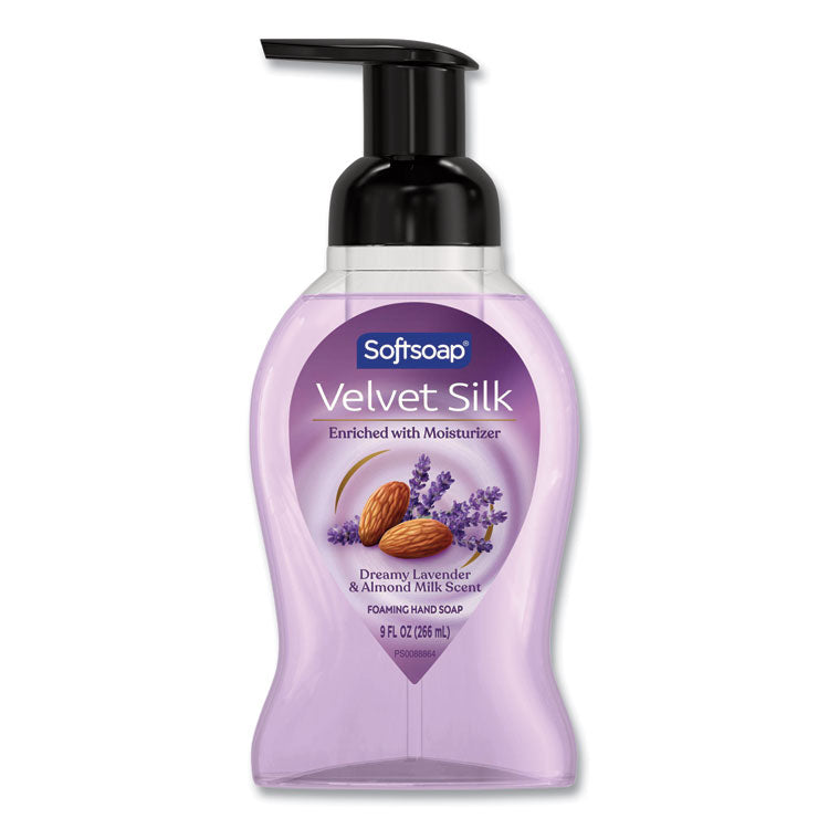 Velvet Silk Foaming Liquid Hand Soap, Lavender and Almond Milk, 9 oz, 6/Carton