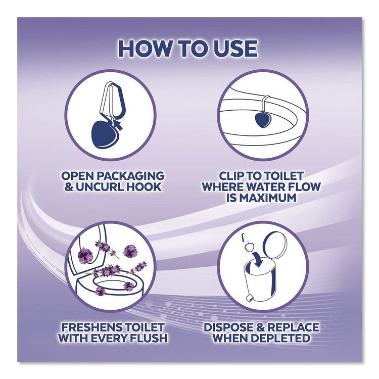 Hygienic Automatic Toilet Bowl Cleaner, Lavender Fields Scent, 2/Pack