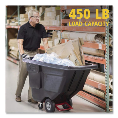 0.5 cu yd BRUTE Rotomolded Tilt Truck, 450 lb Capacity, Black