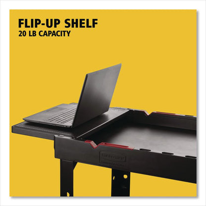 Heavy Duty Adaptable Utility Cart, Plastic, 2 Shelves, 500 lb Capacity, 25.2" x 51.5" x 36", Black
