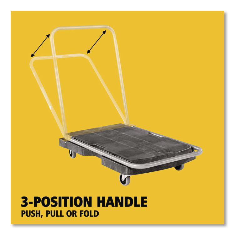 Utility-Duty Home/Office Cart, 250 lb Capacity, 20.5 x 32.5, Platform, Black
