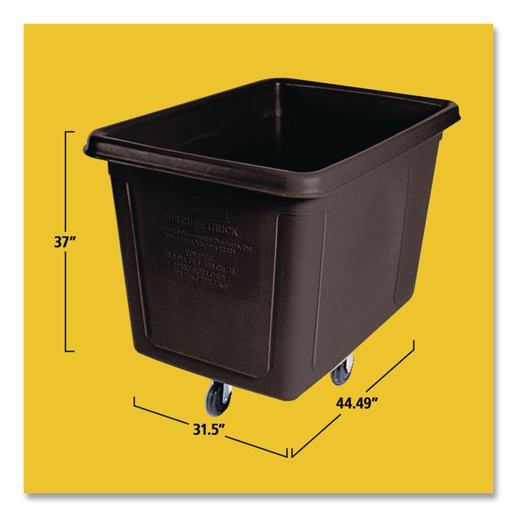 Cube Truck, 149 gal, 600 lb Capacity, Plastic, Black