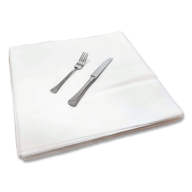 Valay Airlaid Flat Dinner Napkin, 1-Ply, 15.75 x 15.75, White, 100/Pack, 10 Packs/Carton