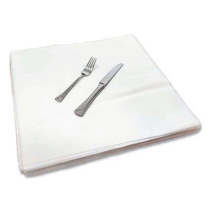 Valay Airlaid Flat Dinner Napkin, 1-Ply, 15.75 x 15.75, White, 100/Pack, 10 Packs/Carton